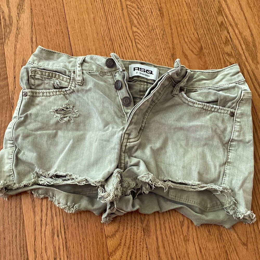 Grey denim shorts